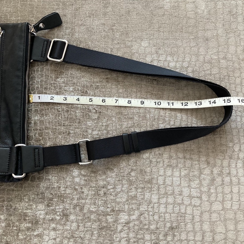 Margot New York Triple Zipper Messenger Purse Crossbody Bag Black Leather - Picture 13 of 13